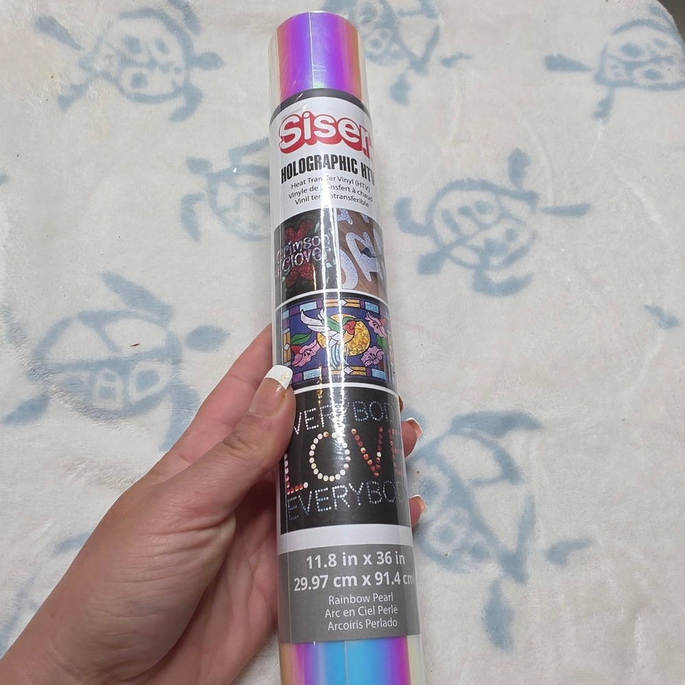 Siser Holographic Heat Transfer Vinyl HTV Rainbow‎ Pearl 11.8in x 36in Roll